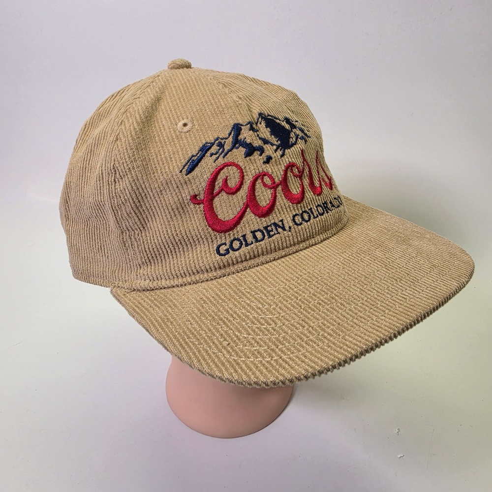 Coors Banquet Hat Mens OS Tan Corduroy Snapback Beer Gorpcore Western Retro